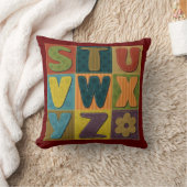 Patchwork Hintergrund mit Alphabet Muster Kissen (Decke)