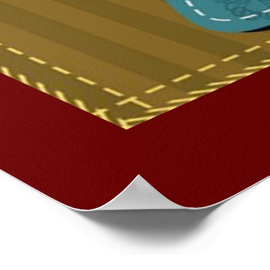 Patchwork Hintergrund mit Alphabet Muster Poster (Ecke)