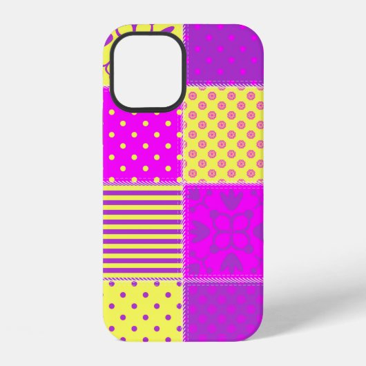 Patchwork-Hintergrund mit verschiedenen Mustern Ku iPhone Hülle (Rückseite)