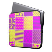 Patchwork-Hintergrund mit verschiedenen Mustern Ku Laptopschutzhülle (Vorderseite Links)