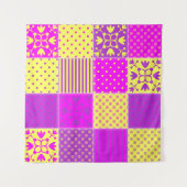 Patchwork-Hintergrund mit verschiedenen Mustern Ku Wandteppich (Vorderseite (Horizontal))