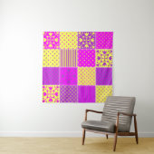 Patchwork-Hintergrund mit verschiedenen Mustern Ku Wandteppich (Beispiel (Horizontal))