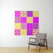 Patchwork-Hintergrund mit verschiedenen Mustern Ku Wandteppich (Beispiel)
