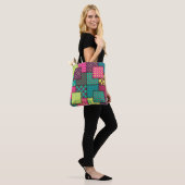Patchwork-Hintergrund mit verschiedenen Mustern Tasche (Am Model)