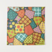 Patchwork-Hintergrund mit verschiedenen Mustern Wandteppich (Vorderseite (Horizontal))