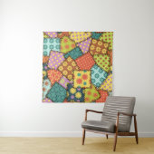 Patchwork-Hintergrund mit verschiedenen Mustern Wandteppich (Beispiel)