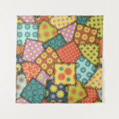 Patchwork-Hintergrund mit verschiedenen Mustern Wandteppich (Vorderseite)