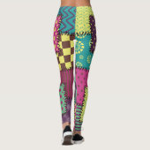Patchwork: Hintergrund verschiedener Muster Leggings (Rückseite)