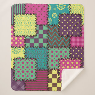 Patchwork: Hintergrund verschiedener Muster Sherpadecke