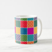 Patchwork-Hintergrund: Vielfältige Muster-Mischung Kaffeetasse (VorderseiteRechts)