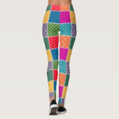 Patchwork-Hintergrund: Vielfältige Muster-Mischung Leggings (Rückseite)