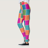 Patchwork-Hintergrund: Vielfältige Muster-Mischung Leggings (Links)