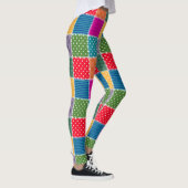 Patchwork-Hintergrund: Vielfältige Muster-Mischung Leggings (Rechts)