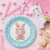 Patchwork Hippo Child's Blue Birthday Pappteller (Party)