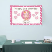 Patchwork Hippo Child's Pink Birthday Banner (Messeveranstaltung)
