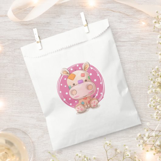 Patchwork Hippo Pink Geschenktütchen (Ausgeschnitten)