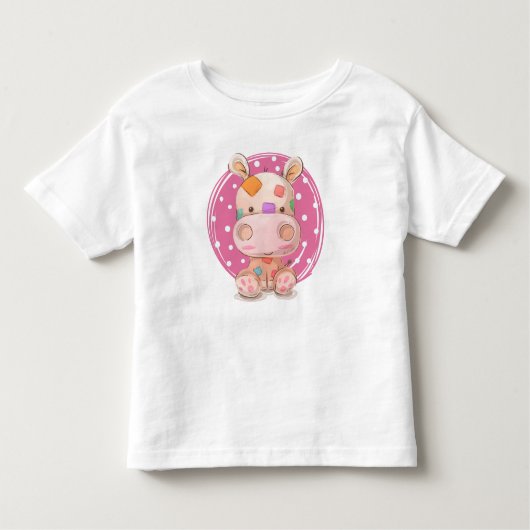 Patchwork Hippo Pink Kleinkind T-shirt (Vorderseite)