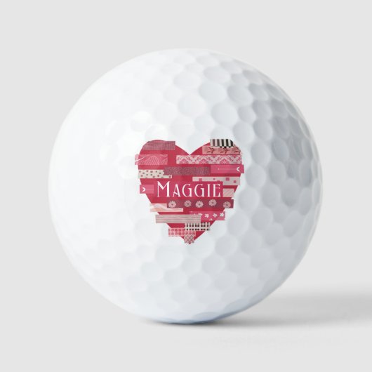 Patchwork Hörer in rosa und roten Golf Balls Golfball (Vorderseite)