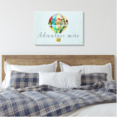 Patchwork Hot Air Ballon Canvas Print Leinwanddruck (Insitu (Schlafzimmer))