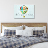 Patchwork Hot Air Ballon Canvas Print Leinwanddruck (Insitu (Schlafzimmer))
