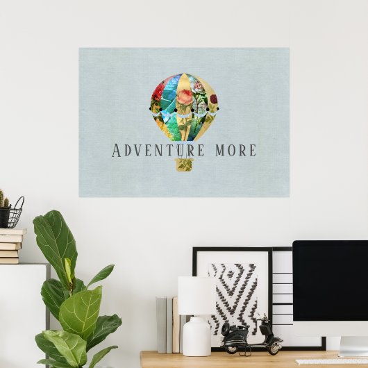 Patchwork Hot Air Ballon Poster (Heimbüro)