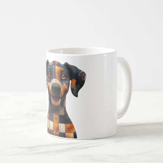Patchwork Hund-Tasse Kaffeetasse (VorderseiteRechts)