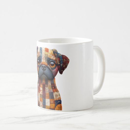 Patchwork Hund-Tasse Kaffeetasse (VorderseiteRechts)