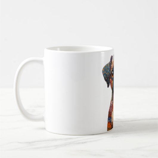 Patchwork Hund-Tasse Kaffeetasse (Links)
