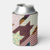 Patchwork Hunde Zahn: Vintag nahtloser Hintergrund Dosenkühler (Kanne Vorderseite)