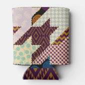 Patchwork Hunde Zahn: Vintag nahtloser Hintergrund Dosenkühler (Rückseite)