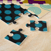 Patchwork Hunde Zahn: Vintag nahtloser Hintergrund Puzzle (Seite)