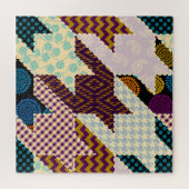 Patchwork Hunde Zahn: Vintag nahtloser Hintergrund Puzzle (Horizontal)