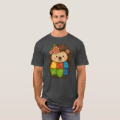 Patchwork-Igel Süßes Tier lustig T-Shirt (Vorne ganz)