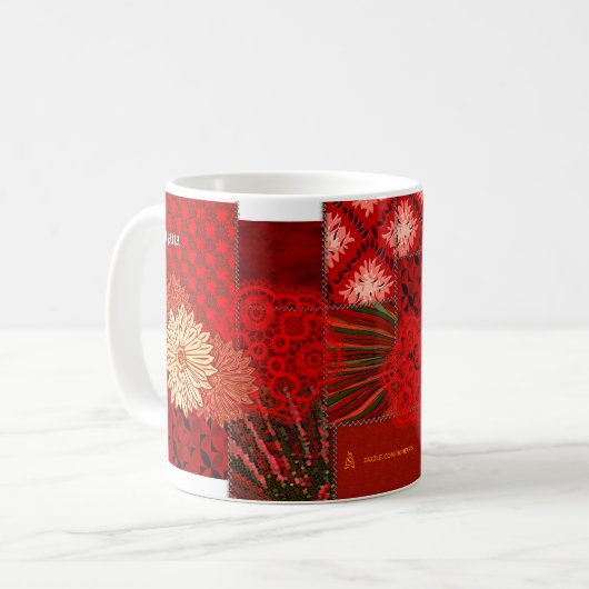 Patchwork in Red (Personalized Mug) Kaffeetasse (Vorderseite Links)