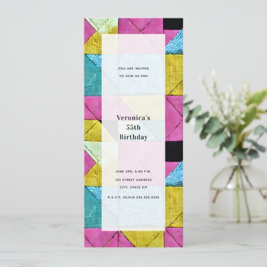 Patchwork Inspiriert Generic All Purpose-Party Einladung (Stehend Vorderseite)