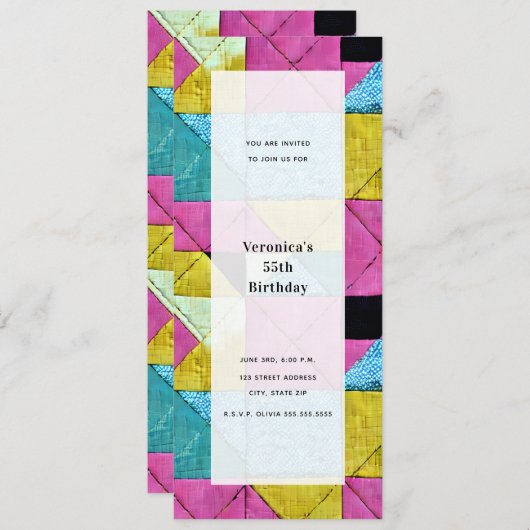 Patchwork Inspiriert Generic All Purpose-Party Einladung (Vorne/Hinten)