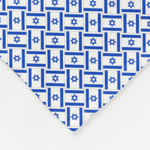 Patchwork Israel Flag Pattern Fleecedecke