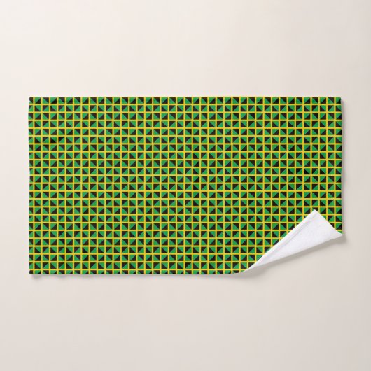 Patchwork Jamaica Flag Pattern Badhandtuch Set (Handtuch)