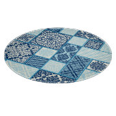 Patchwork-Kacheln, nahtloser Hintergrund. Schneidebrett (Ecke)