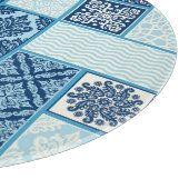 Patchwork-Kacheln, nahtloser Hintergrund. Schneidebrett (Ecke)