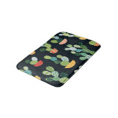 Patchwork-Kaktus-Pflanze Nahtloses Muster Badematte (Schrägansicht)