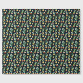 Patchwork-Kaktus-Pflanze Nahtloses Muster Geschenkpapier (Flach)