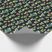 Patchwork-Kaktus-Pflanze Nahtloses Muster Geschenkpapier (Ecke)