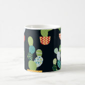 Patchwork-Kaktus-Pflanze Nahtloses Muster Kaffeetasse (Mittel)