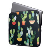 Patchwork-Kaktus-Pflanze Nahtloses Muster Laptopschutzhülle (Vorderseite Links)