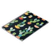 Patchwork-Kaktus-Pflanze Nahtloses Muster Notizblock (Linke Seite)