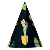 Patchwork-Kaktus-Pflanze Nahtloses Muster Partyhütchen (Rückseite)