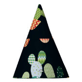 Patchwork-Kaktus-Pflanze Nahtloses Muster Partyhütchen (Rechts)