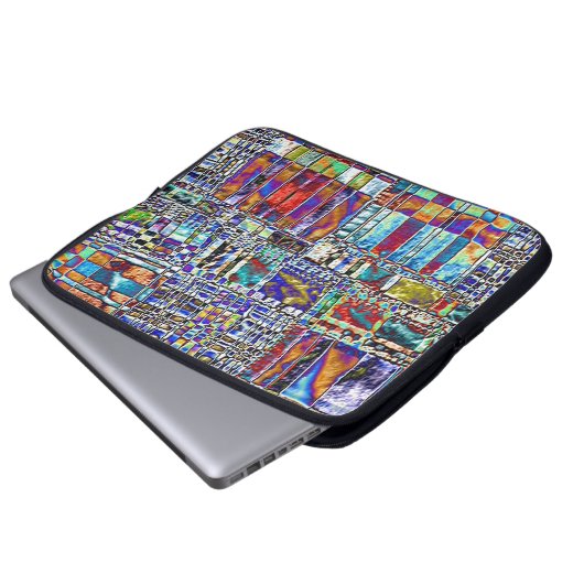 Patchwork Kariert Laptopschutzhülle (Vorne Knopf)
