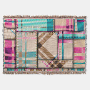 Patchwork-Kariert, nahtloser Hintergrund im Vintag Decke